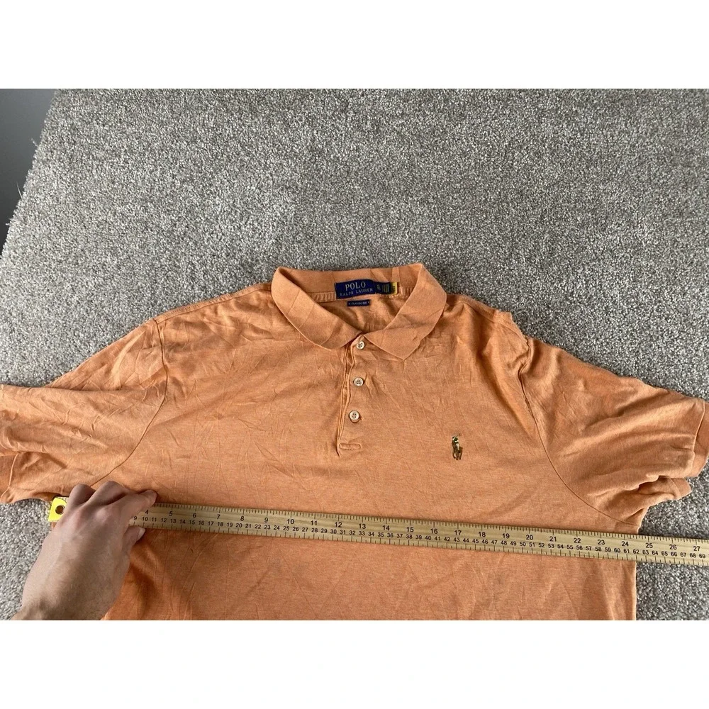Polo Ralph Lauren Soft Cotton Orange Polo Shirt Mens XL Flesh Pony Classic Work
